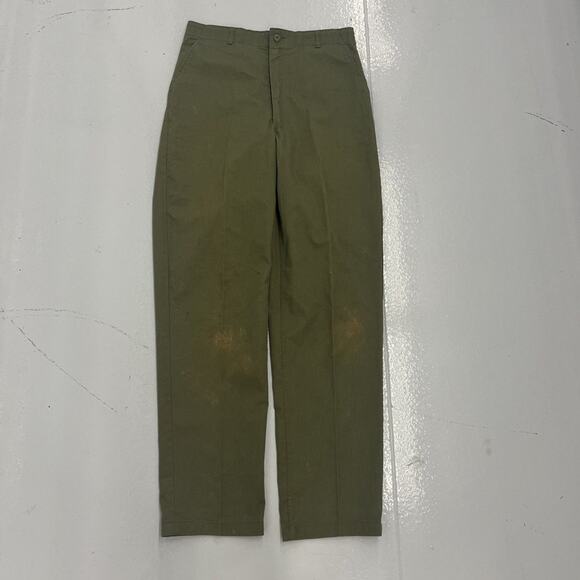 Vintage 70s US Army OG-507 Green Canvas Fatigue Pants 33x35 - Picture 1 of 5